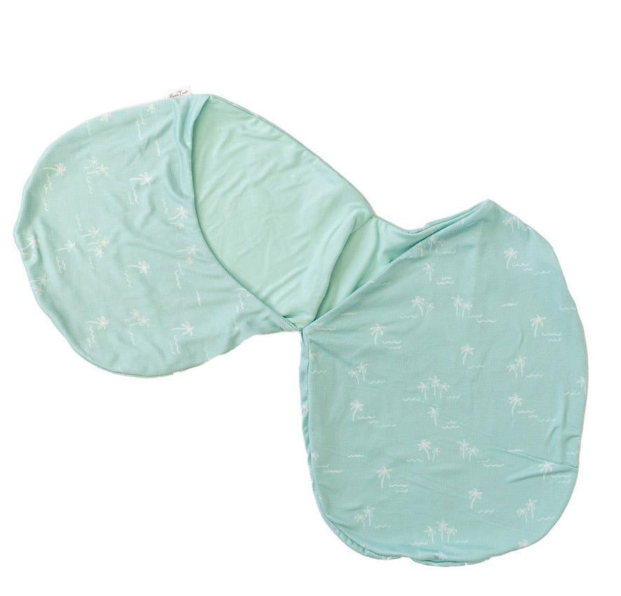 Cozy Silky Modal Honeydew Palms baby cocoon swaddle for infants.