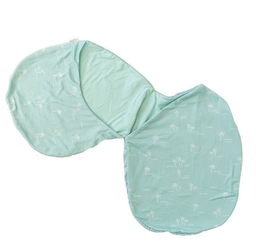 Cozy Silky Modal Honeydew Palms baby cocoon swaddle for infants.