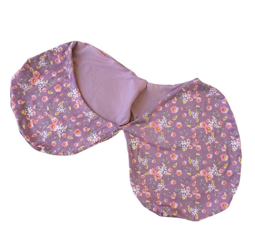 Cozy Silky Modal Peachy Lilac baby cocoon swaddle.