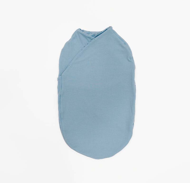 Dotted Blues styling enhances this Cocoon swaddle baby blanket in Silky Modal fabric styles.