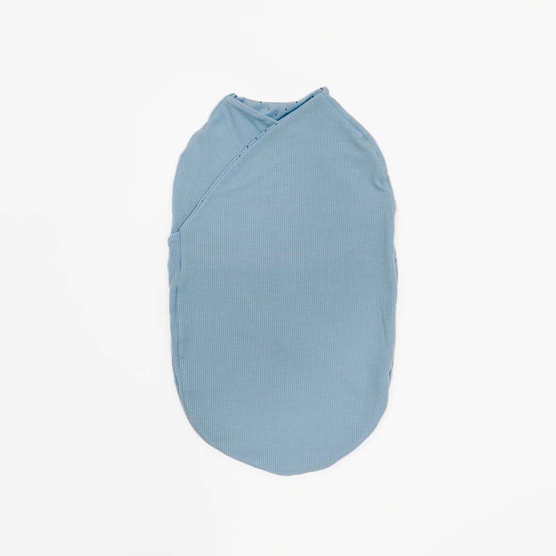 Dotted Blues styling enhances this Cocoon swaddle baby blanket in Silky Modal fabric styles.