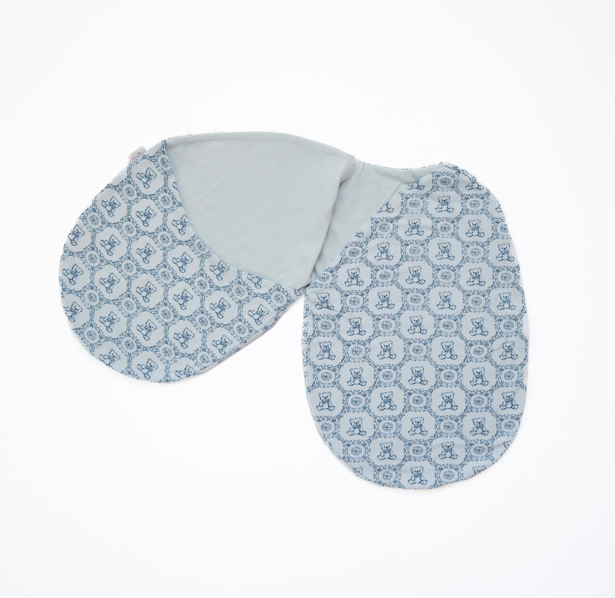Bamboo organic cotton infant swaddle cocoon blanket featuring Teddy Tiles print.