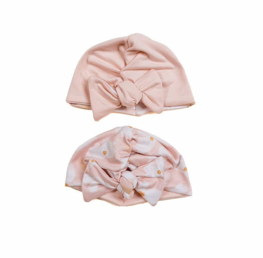 Reversible beanie in sweet lily design.