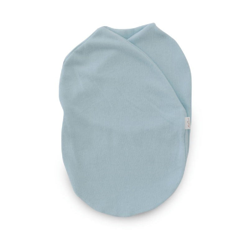 Reversible Baby Cocoon swaddle baby blanket in plush powder blue design in plush dream fabric styles.