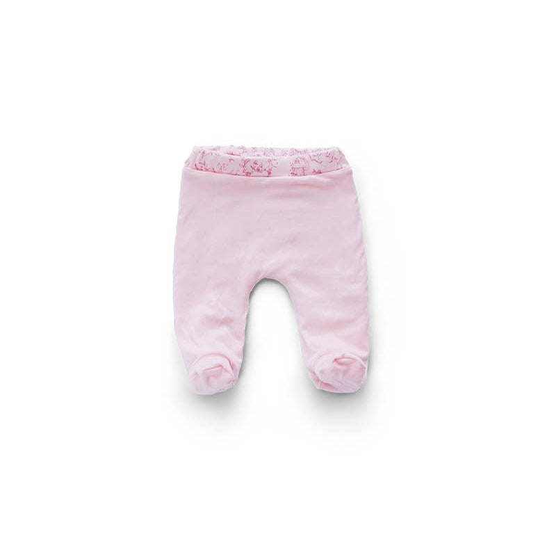 Reversible bamboo cotton footie pants for babies in our charming Whimsical Garden pattern.