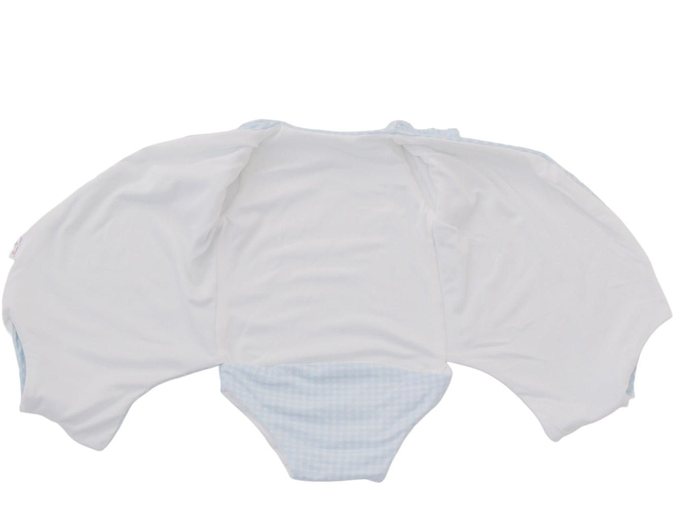 Reversible short sleeved winged bodysuit for babies in silky modal fabric.