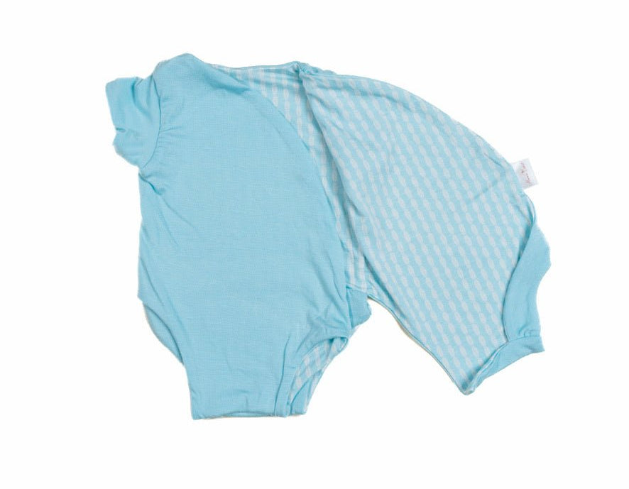 Reversible Lil Surfer design short sleeved winged bodysuit in silky modal fabric.