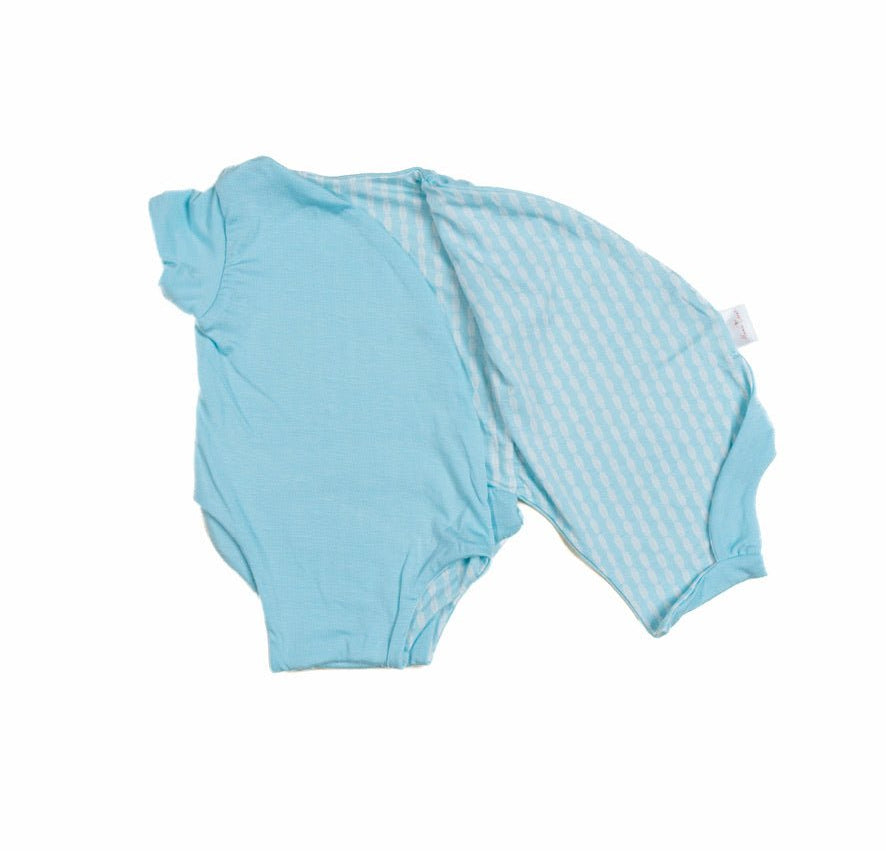 Reversible Lil Surfer design short-sleeved winged bodysuit in silky modal fabric.
