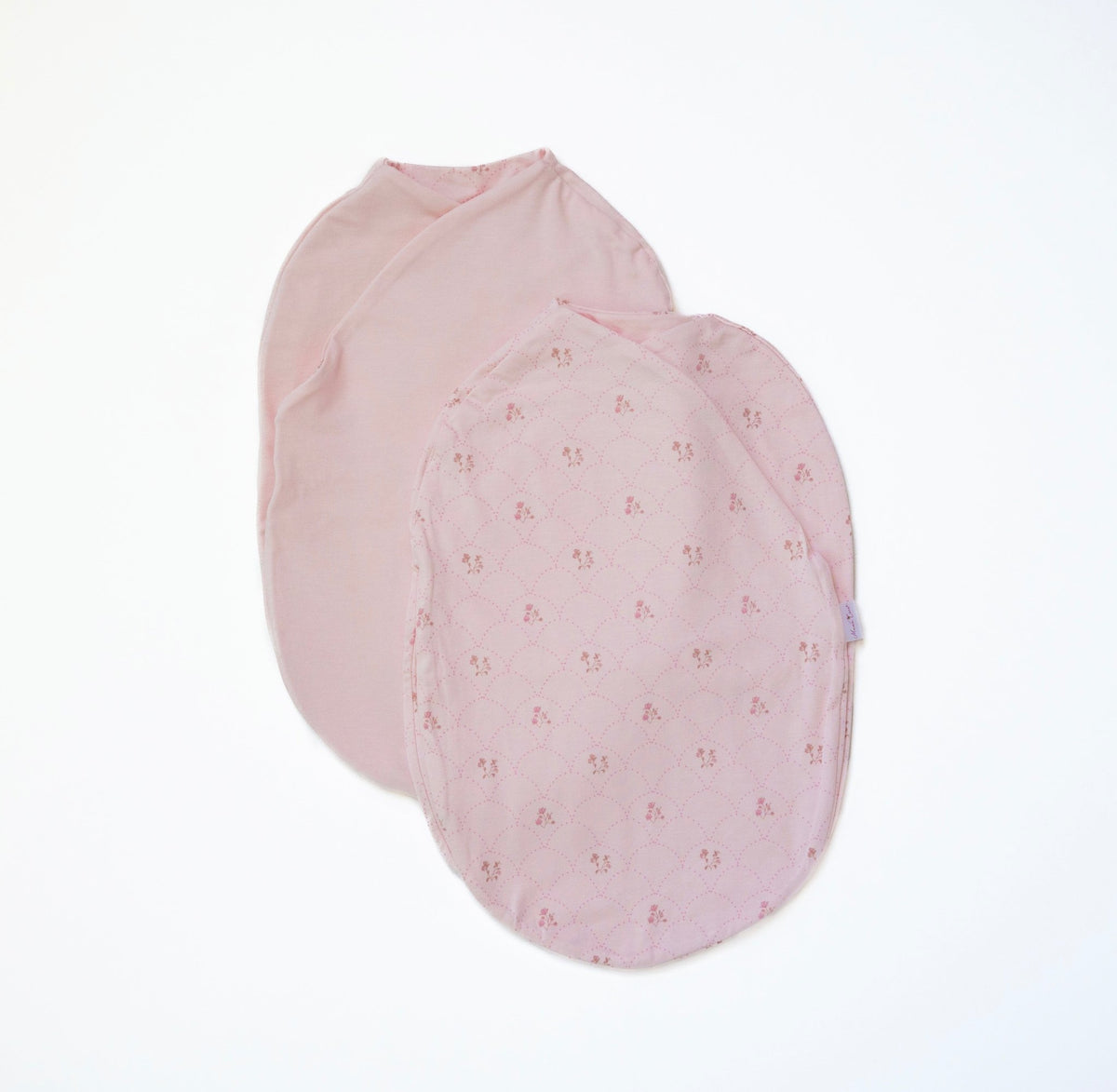 Reversible dainty dots design cocoon baby swaddle in bamboo cotton fabric.