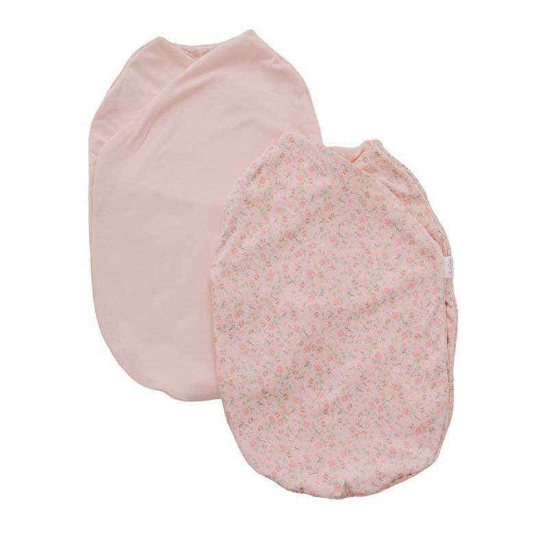 Reversible Dusty Roses design baby cocoon swaddle.