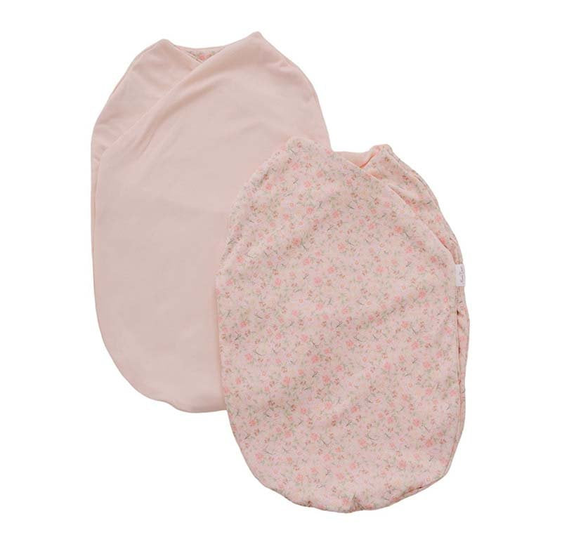 Reversible Dusty Roses design baby cocoon swaddle.