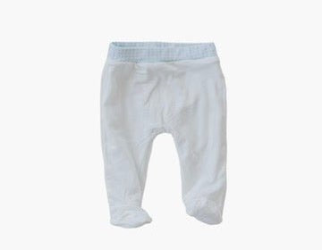 Reversible baby footie pants designed in silky modal fabric featuring our Baby Blue Gingham design.