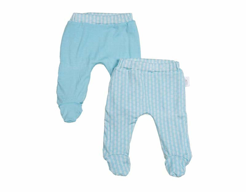 Reversible baby footie pants designed in silky modal fabric featuring our Lil Surfer design.