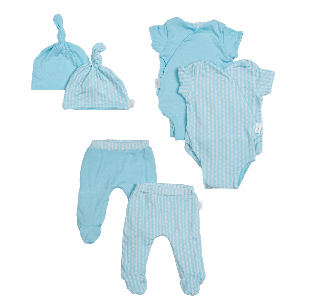 Lil surfer design short sleeve onesie bundle.