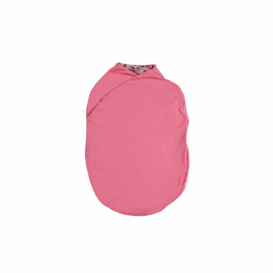 Reversible lightweight Flower Power baby cocoon swaddle in soft Silky Modal.