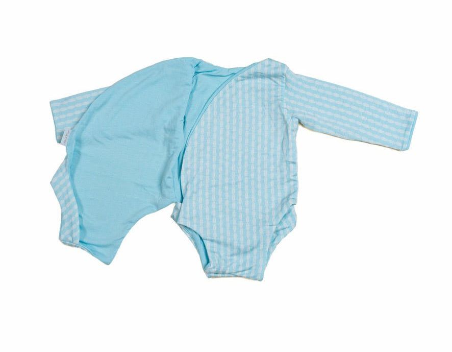 Reversible Lil Surfer design long sleeved winged bodysuit in silky modal fabric.