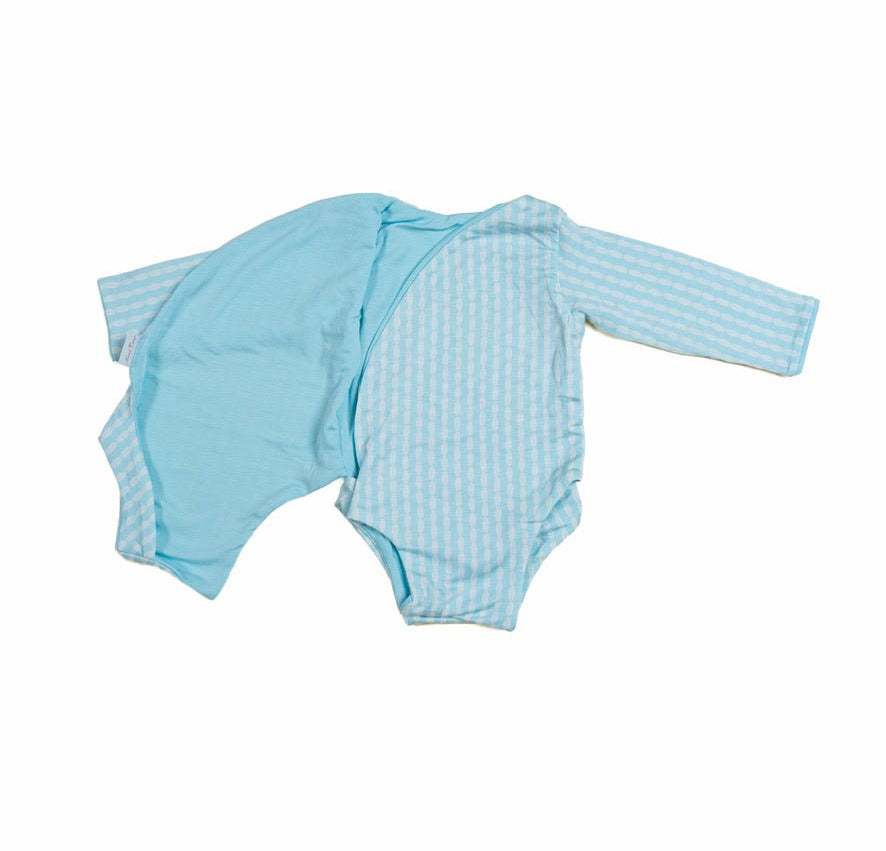 Reversible Lil Surfer design long-sleeved winged bodysuit in silky modal fabric.