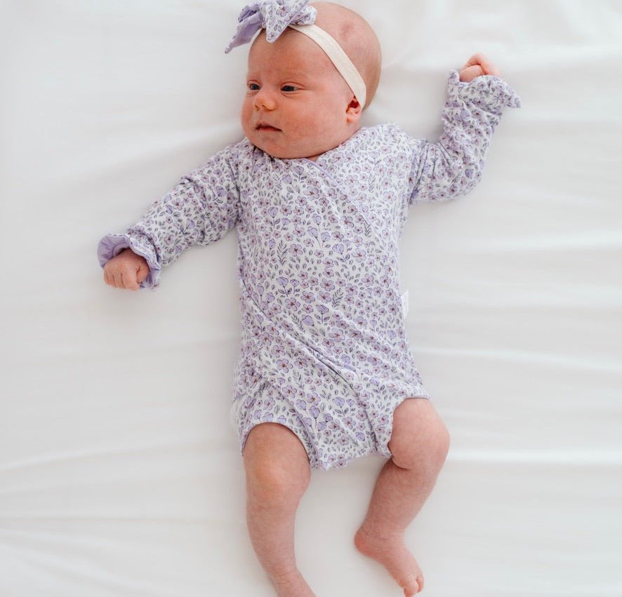 RUFFLE CUFF LONG SLEEVE WINGED BODYSUIT - Mama Coco