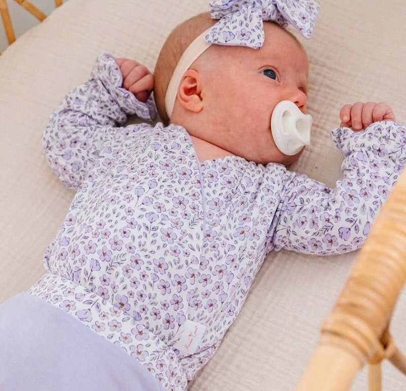 RUFFLE CUFF LONG SLEEVE WINGED BODYSUIT - Mama Coco