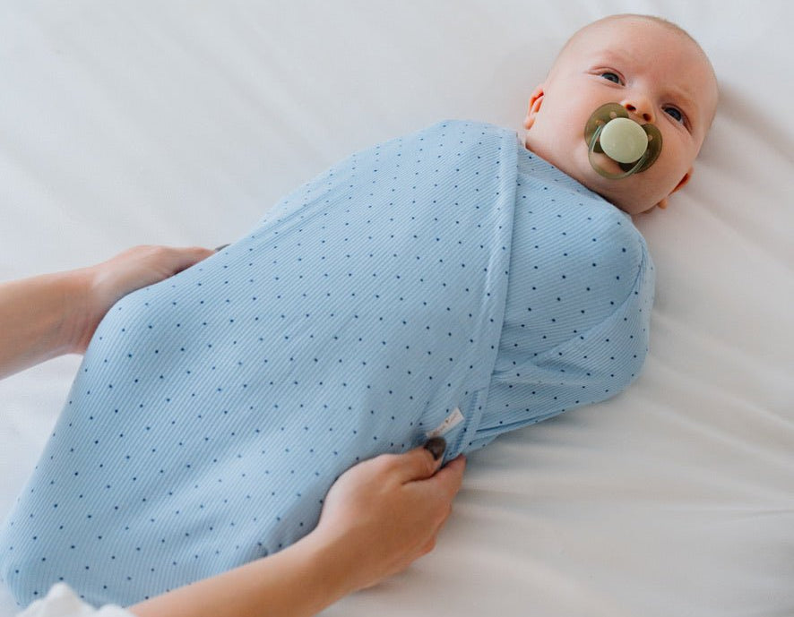 Silky modal short sleeve newborn essentials bundle in dotted blues design.