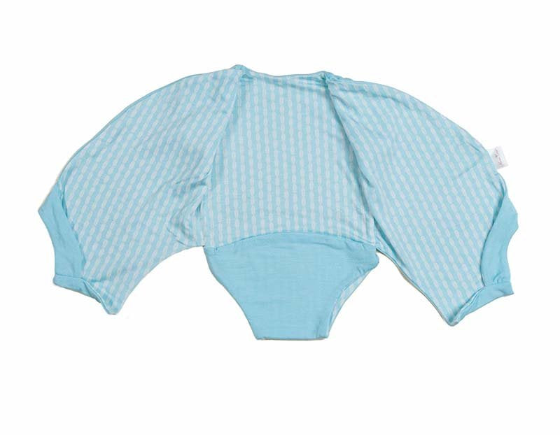 Lil Surfer design winged bodysuit for babies in silky modal fabric.