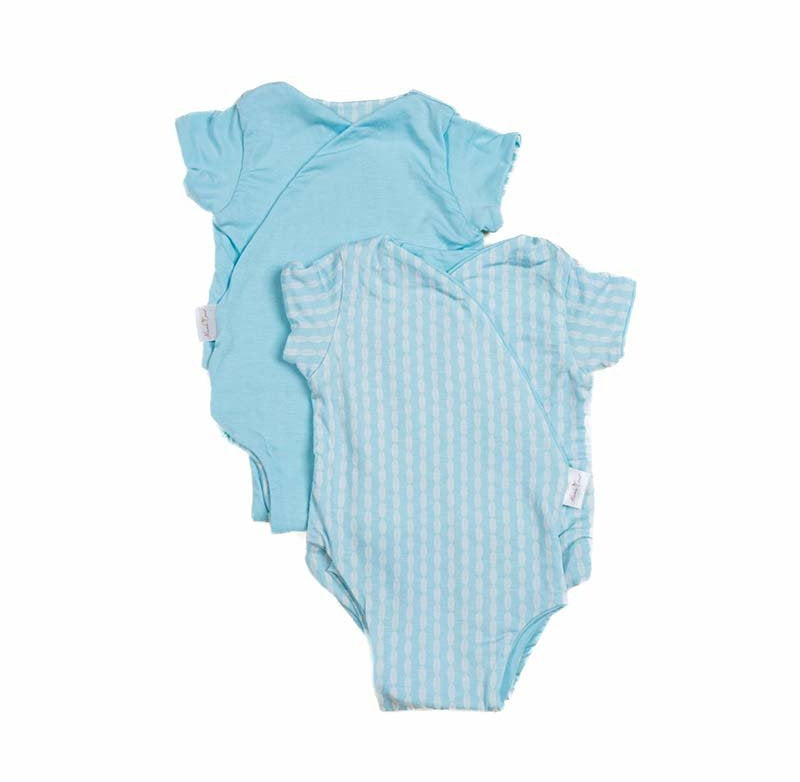 Reversible Lil Surfer design short-sleeved winged bodysuit in silky modal fabric.