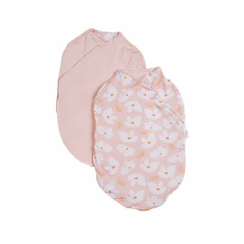 Silky Modal reversible baby cocoon swaddle in Sweet Lily for newborn comfort.