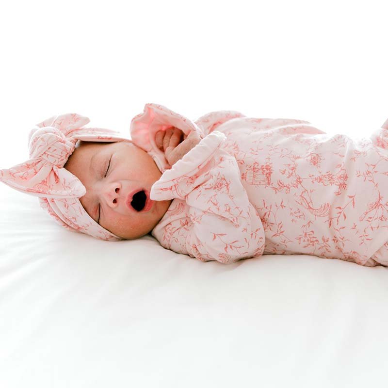 Whimsical garden ruffle cuff long sleeve baby winged bodysuit outfit bundle made from bamboo cotton.