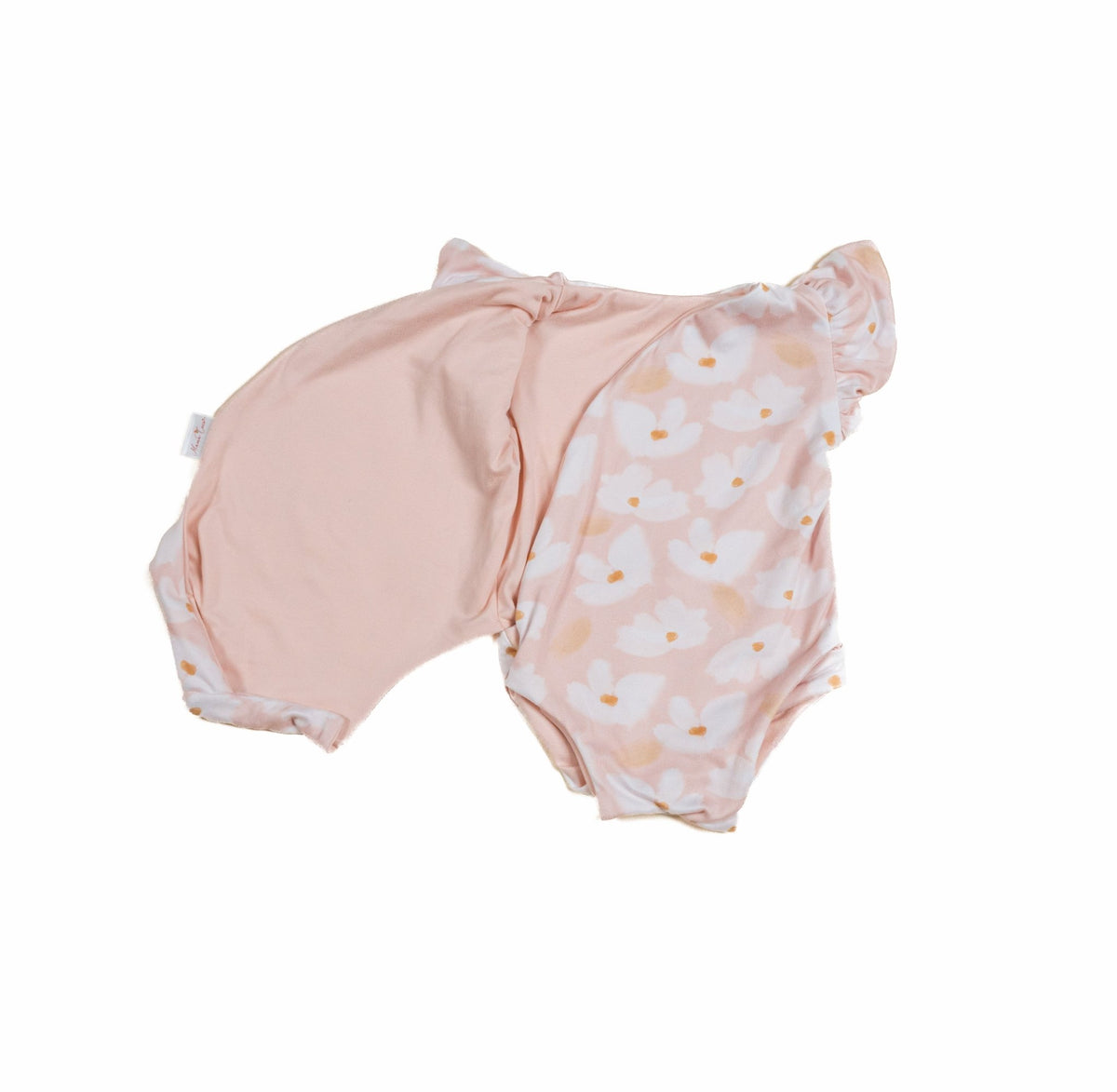 Reversible Sweet Lily floral baby bodysuit with short sleeves in Classic Brushed fabric styles.