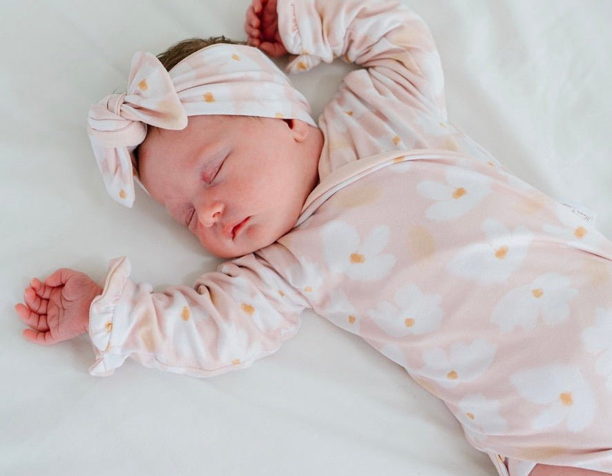 Sweet lily long sleeve newborn bundle, with adorable ruffle cuffs.