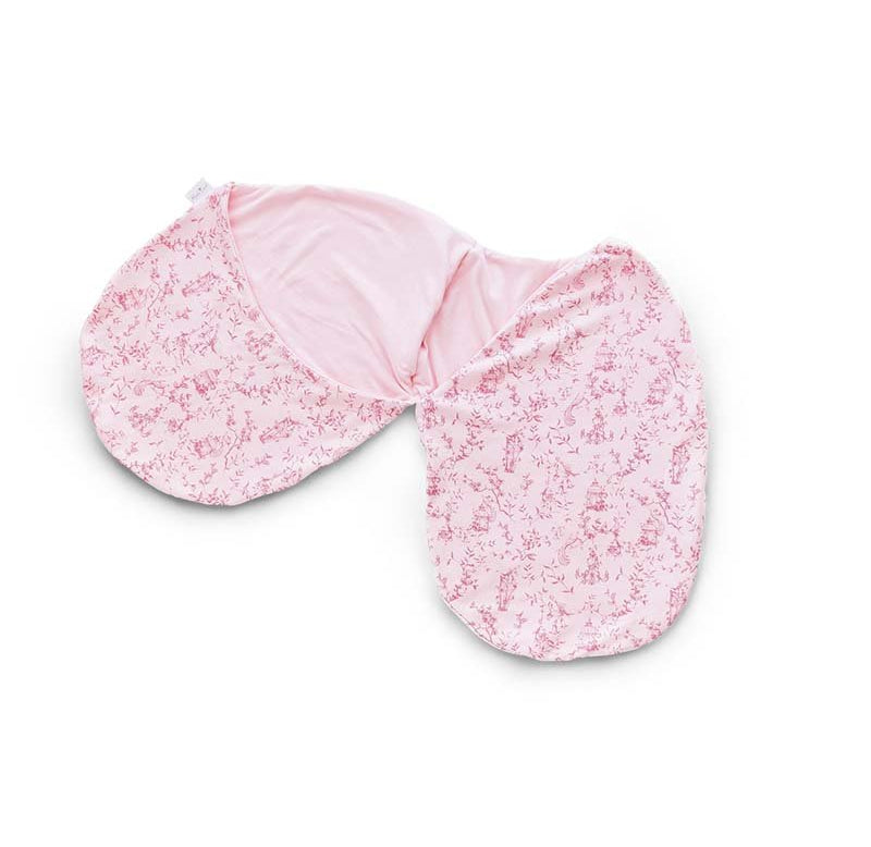 Swaddle cocoon baby blanket in bamboo-organic cotton blend with a delicate Whimsical Garden print.
