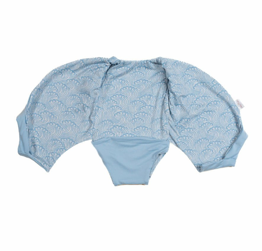 Classic brushed fabric makes this Blue Swells reversible short-sleeve winged bodysuit soft and breathable.