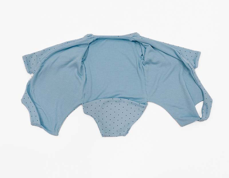 Dotted Blues design winged bodysuit in silky modal fabric.