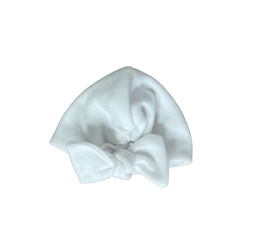 RUCHED BEANIE WITH BOW - Mama Coco in plush perfection design.