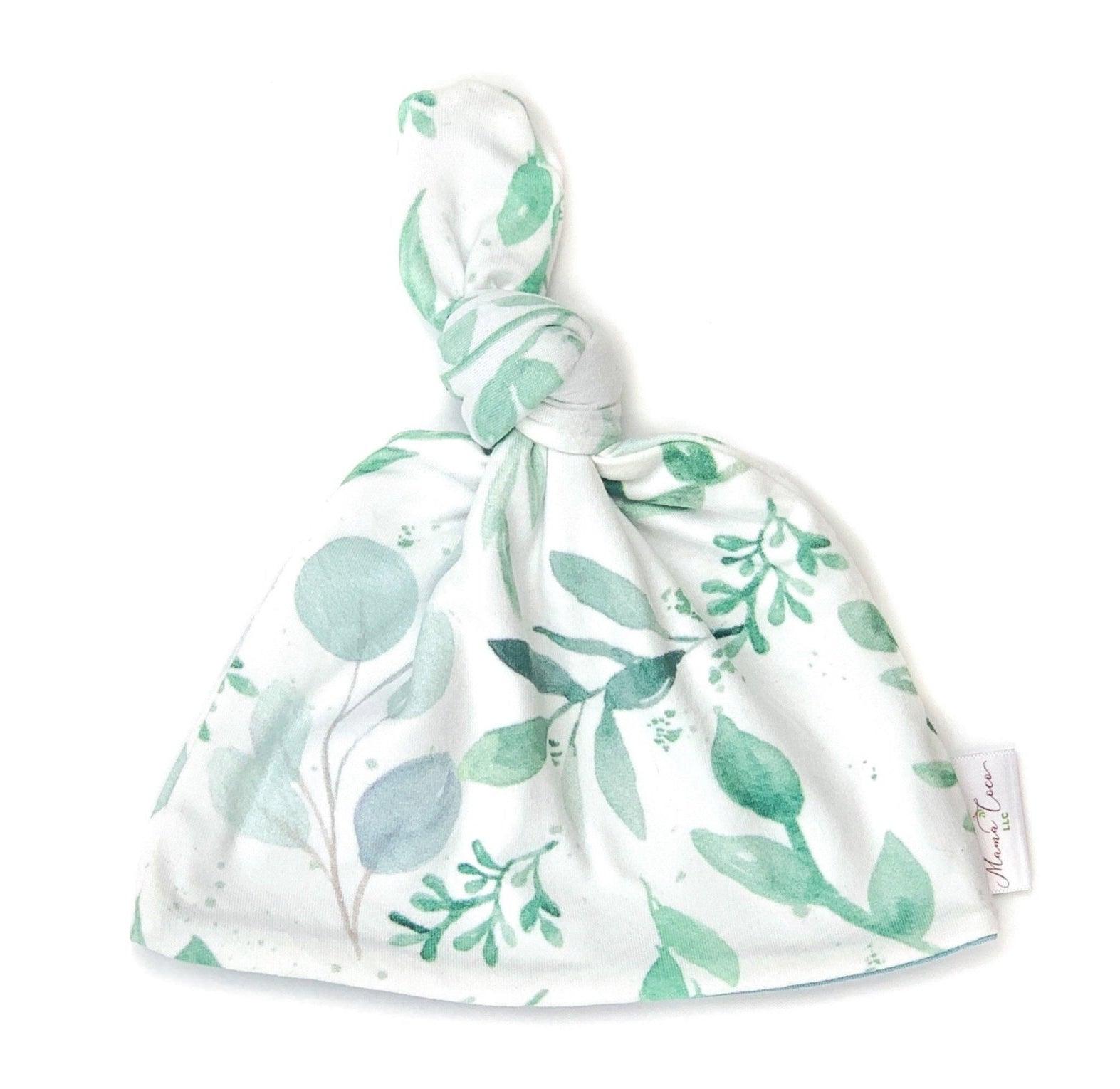 Cozy baby beanie in Saged Eucalyptus design with a gentle classic brushed fabric feel.
