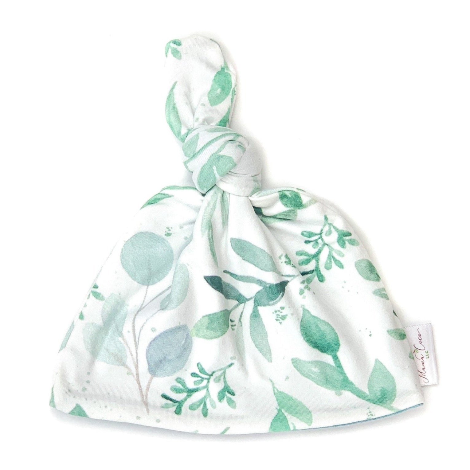 Cozy baby beanie in Saged Eucalyptus design with a gentle classic brushed fabric feel.