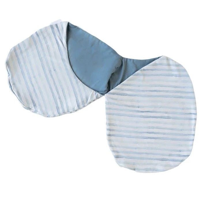 Breathable baby cocoon swaddle blanket in Chambray Waves Silky Modal.