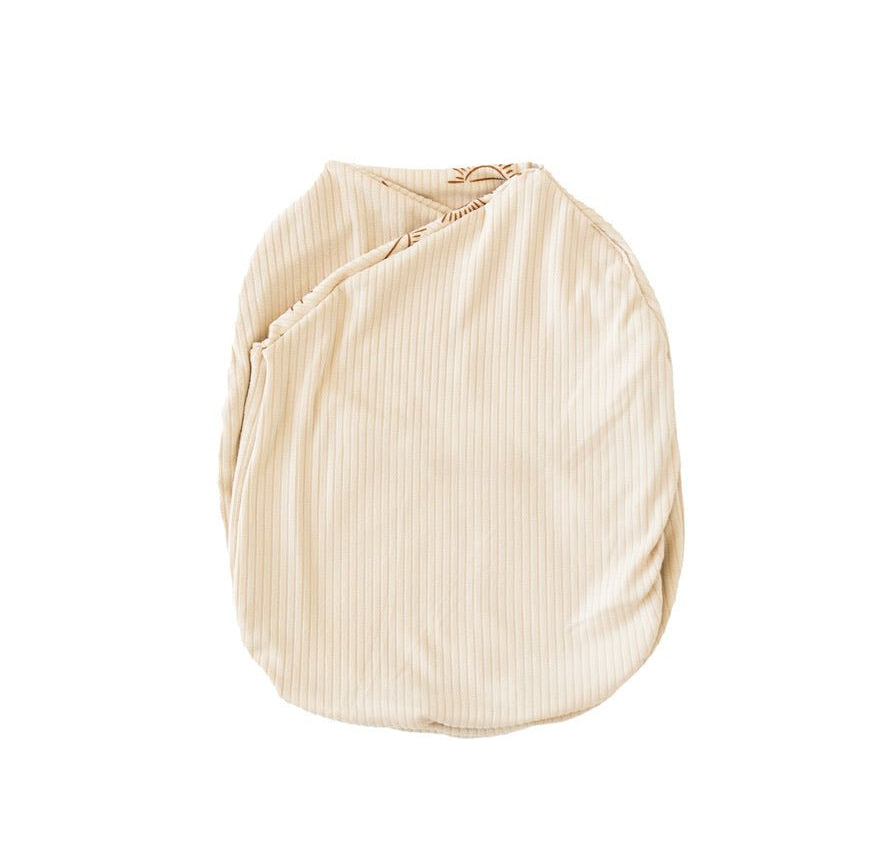 Reversible cozy Silky Modal Sandy Sunsets baby cocoon swaddle for infants.