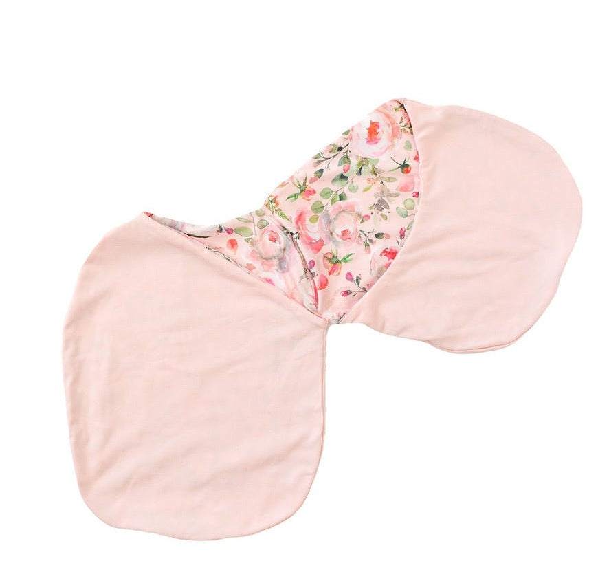 Gentle Silky Modal baby cocoon swaddle with classic Peachy Rose Fields print.