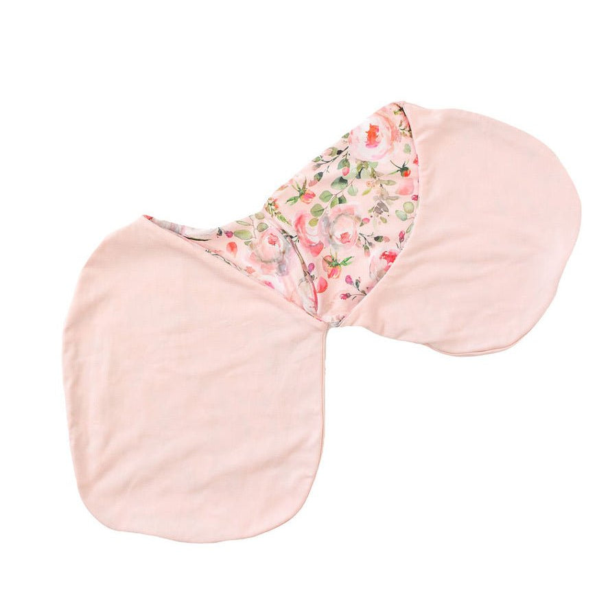 Gentle Silky Modal baby cocoon swaddle with classic Peachy Rose Fields print.