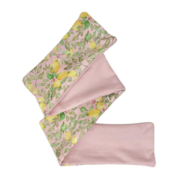 Headwrap with bow in Pink Lemonade design, made from classic brushed fabric.