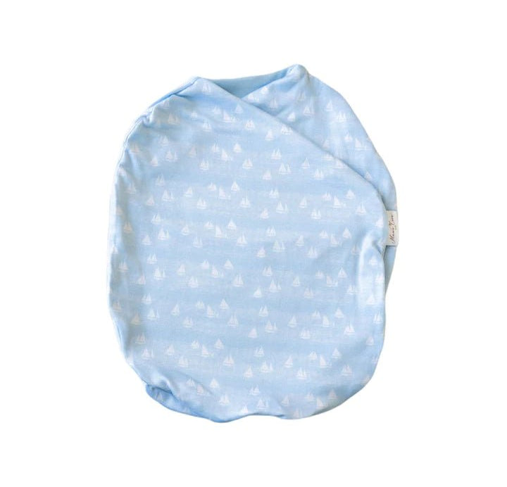 Cozy Silky Modal Sailboat Shores baby cocoon swaddle for infants.