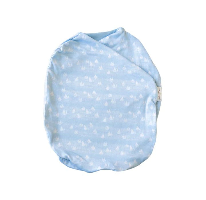 Cozy Silky Modal Sailboat Shores baby cocoon swaddle for infants.