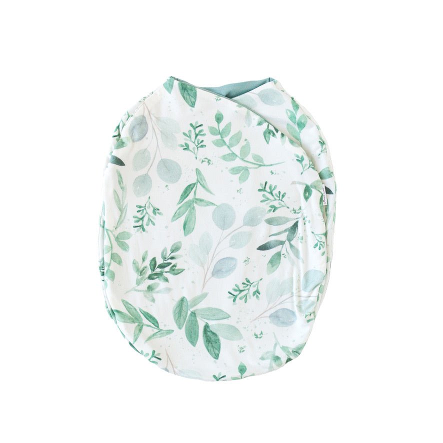 Gentle Silky Modal baby cocoon swaddle with classic Saged Eucalyptus print.