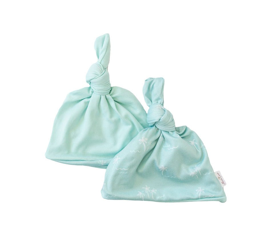 Classic brushed reversible baby beanie in Honeydew Palms for a soft everyday accessory.