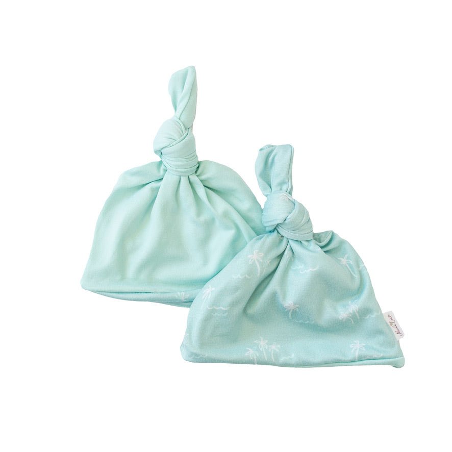 Classic brushed reversible baby beanie in Honeydew Palms for a soft everyday accessory.