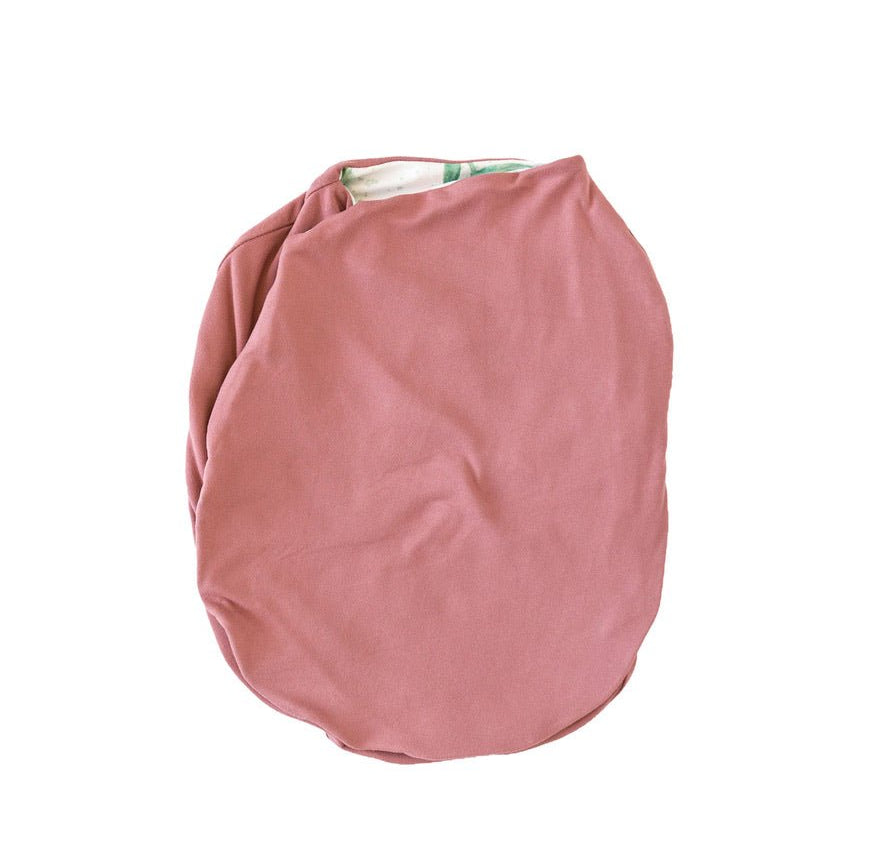 Reversible Blushing Eucalyptus design baby cocoon swaddle.