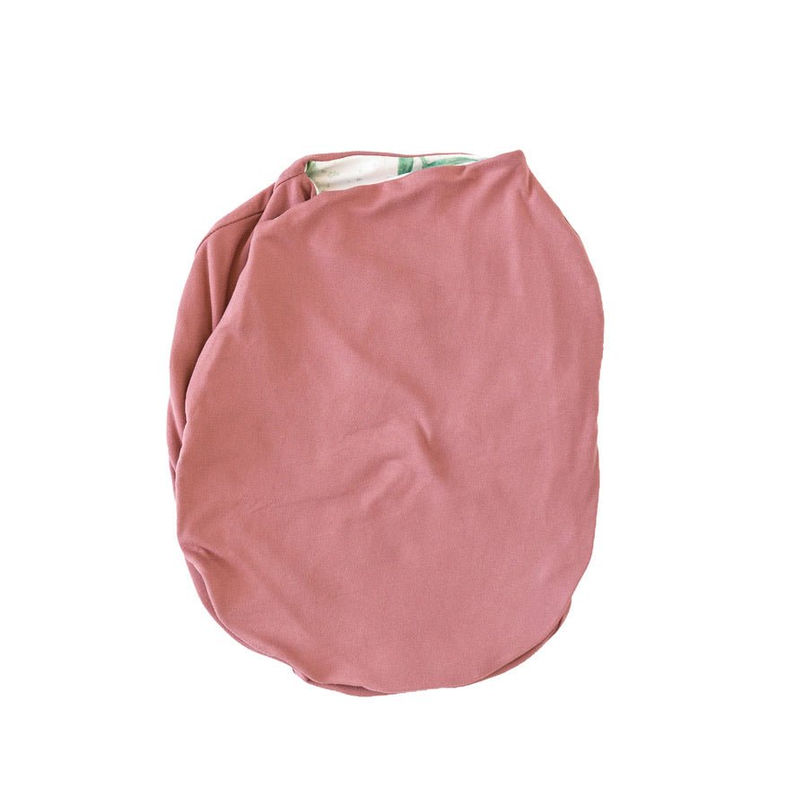 Reversible Blushing Eucalyptus design baby cocoon swaddle.