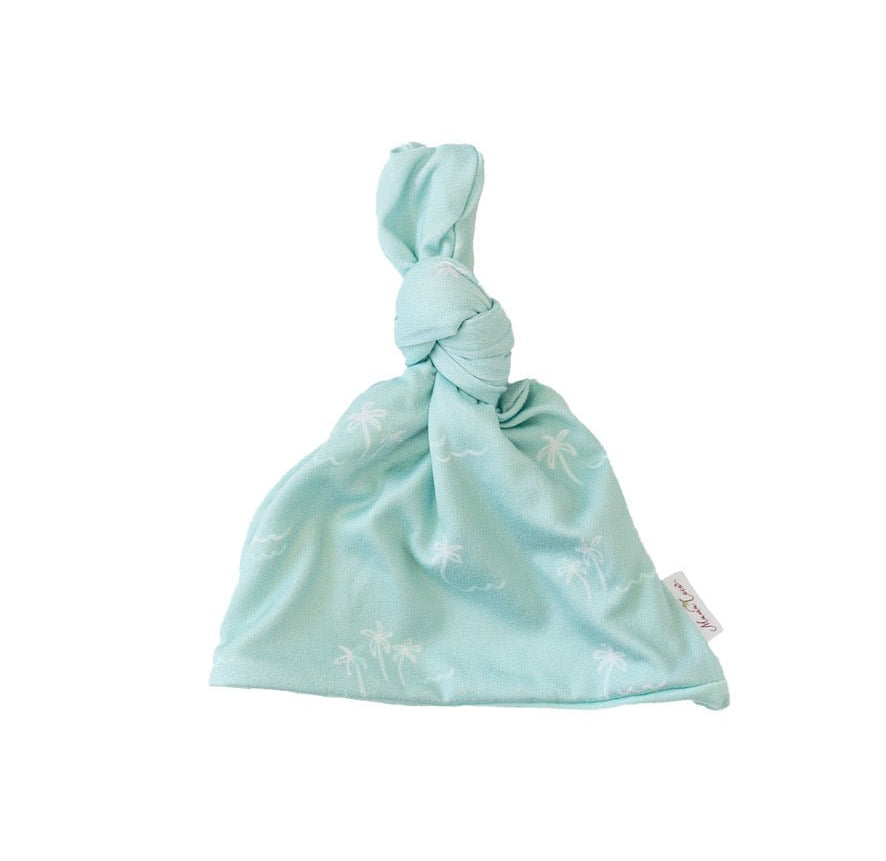 Gentle Honeydew Palms reversible baby beanie with soft classic brushed fabric comfort.