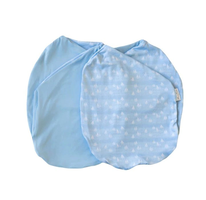 Classic brushed long sleeve newborn essentials bundle in Sailboat Shores design.